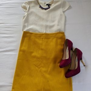 Mustard Yellow JCrew Pencil Skirt
